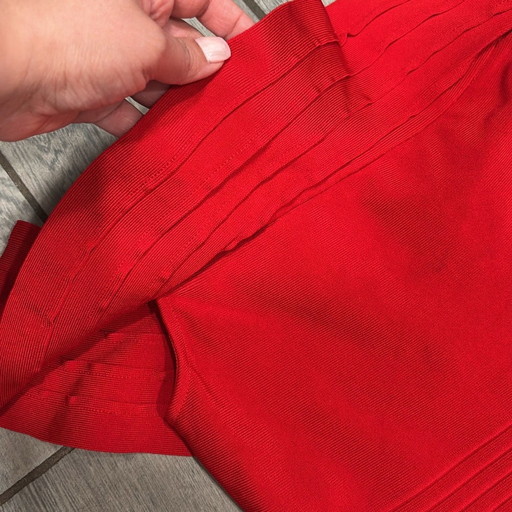Miss Circle Bodycon Off the shoulder Bandage Red Dress Size Medium - Picture 3 of 12